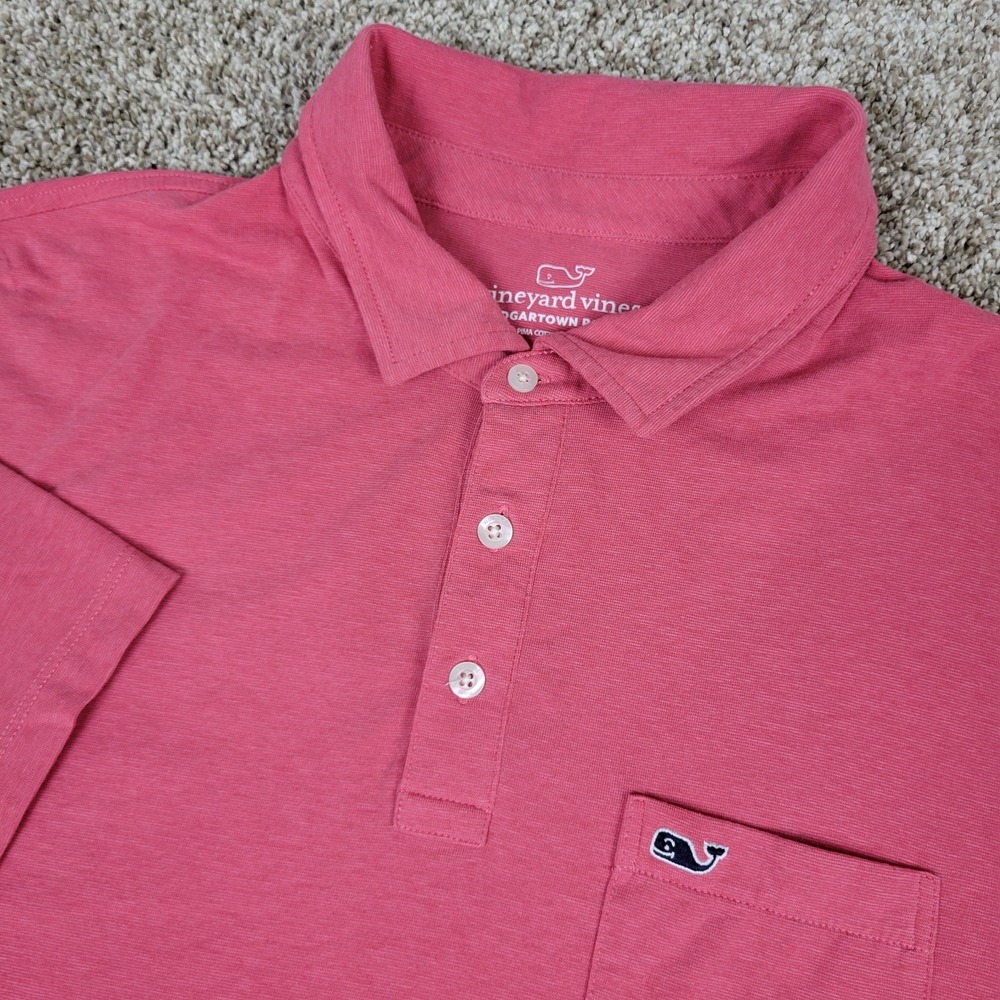 Vineyard Vines Edgartown Mens Large Solid Red Performance Stretch Polo SS